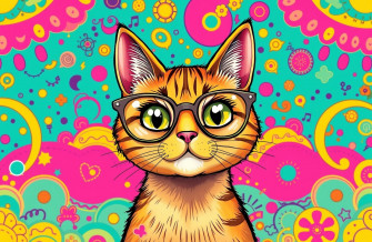 Cat With Glasses Wallpaper