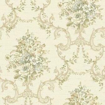 Gorgeous Vintage Floral Scroll Damask Wallpaper