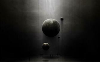 Abstract Dark Planets Wallpaper From