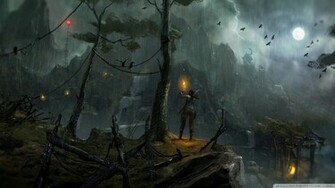Concept Art Wallpaper Tomb Raider Night