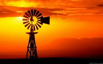 Windmill Farm Mill Wind Power Landscape Rustic Wallpaper