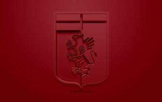 Wallpaper Genoa Cfc Creative 3d Logo Burgundy