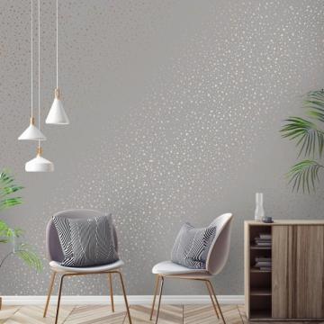 Terrazzo Metallic Wallpaper In Grey Rose Gold I Love