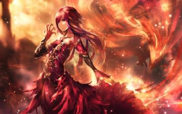 Ia Anime Red Hair Characters Background Image