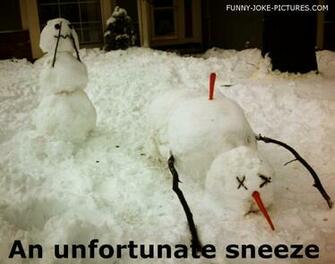 Funny Snowman Sneeze Accident Picture Joke Meme Pictures