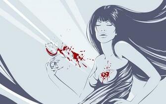 Desktop Wallpaper Drawn Painted Girls Broken Heart