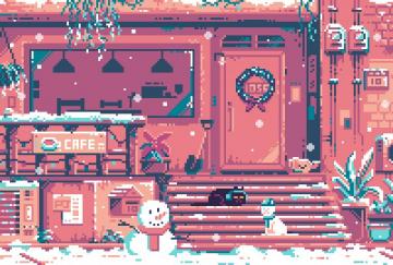 Winter Holidays Pixel Jeff Art Landscape Cool