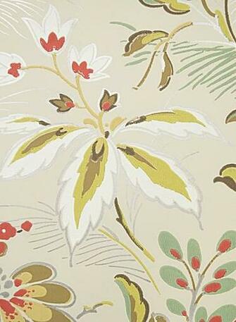 Large Floral Print Wallpaper Elizabethan Style