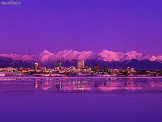 City Anchorage Skyline Evening Alaska Desktop Wallpaper Nr