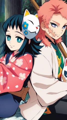 Makomo Sabito Cartoon Girl Drawing Anime Demon Slayer