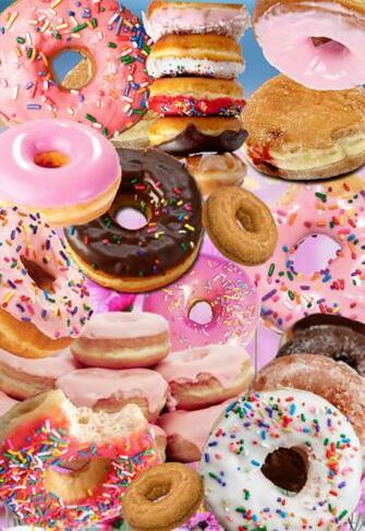 Food Wallpaper Pink Collage Doughnut Sprinkles Donut iPhone