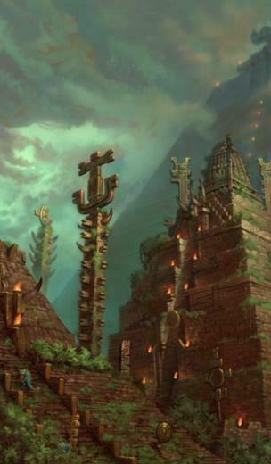 Fantasy Art Aztec Lizard Men Wallpaper