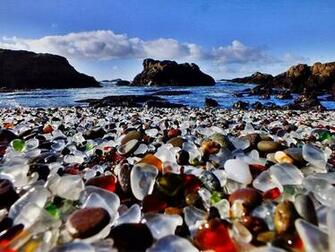 Glassy Beach Photo Country Flag Wallpaper