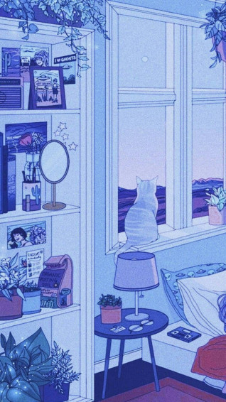 Blue Anime Aesthetic Wallpaper