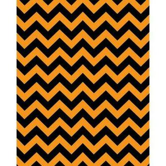 Orange And Black Chevron Background Printed