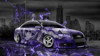 Anime Girl Aerography City Car Violet Neon