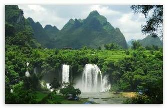 Waterfall In Tropical Forest HD Wallpaper For Standard