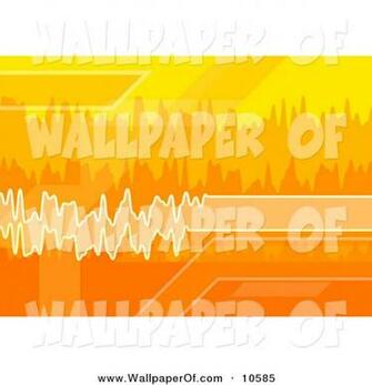 Wallpaper Of An Orange White And Yellow Sound Wave Desktop Computer