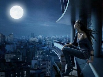 Abstract Night Moon HD Wallpaper