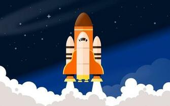 Space Rocket Shuttle Digital Art Wallpaper Background