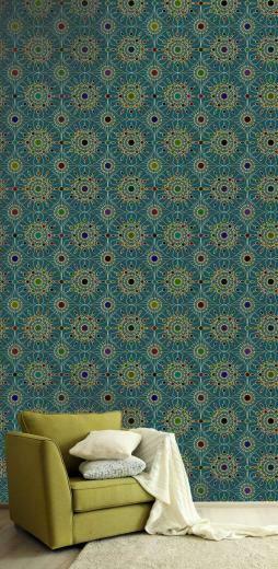 Vintage Lace Gemstone Wallpaper Pattern Using Harmonious Colour