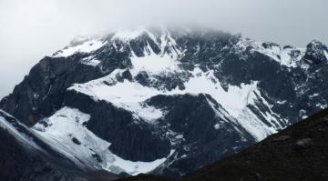 Kailash Mansarovar Om Black Mountain Covered With Snow Nature