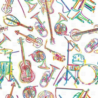 Background With Stylized Musical Instruments Background
