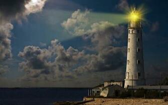 Lighthouse On The Shore Wide Desktop Background HD Wallpaper Car