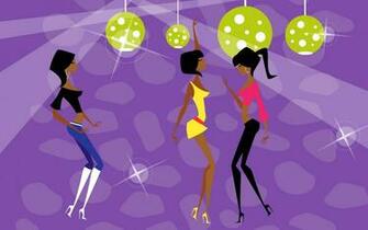 Wallpaper Dancing Girls Disco Balls HD Background
