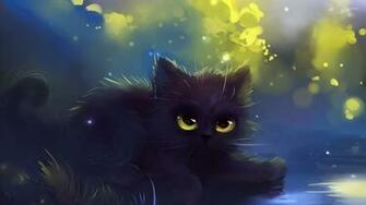 Black Kitten Wallpaper Artistic