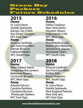Green Bay Packers Schedule Dates Opponents By Vwmin