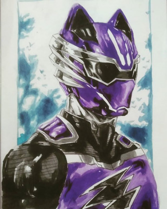 Power Rangers Jungle Fury Violet Wolf Ranger Art