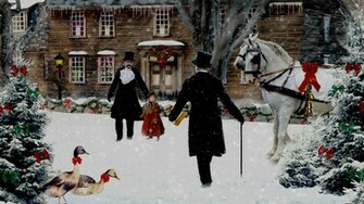 Victoriaanse Kerstmis Wallpaper