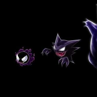 Pokemon Gengar Haunter Gastly Black Background Wallpaper