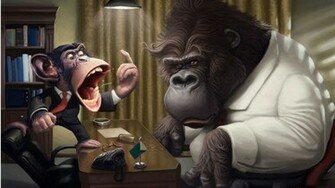 Funny Monkey Business HD Wallpaper Widescreen
