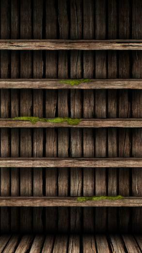 Clean Wood Shelves For iPhone