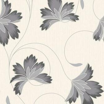 Wallpaper Crown Flourish Cream Black