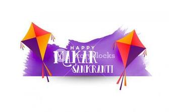 Makar Sankranti Background With Kites Royalty Stock Image