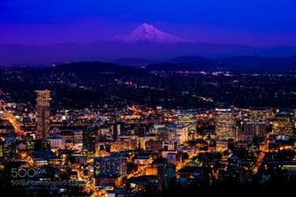Portland Oregon Skyline Beautiful Scenery Photography
