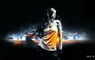 Battlefield Black Fan Art Girl Gun