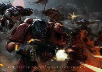 Blood Angels Charge Warhammer 40k Fan Art By Kamyu