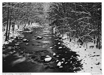 Snowy Creek In Winter Great Smoky Mountains National Park Black And