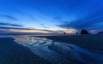 Sunset Beach Oregon Scenery HD Wallpaper Background