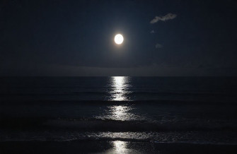 Moon Over Ocean Wallpaper
