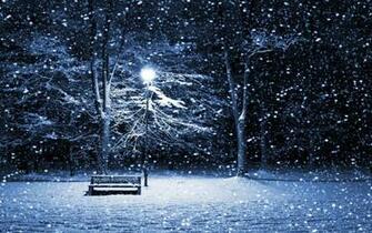 Bench Snow Storm Wallpaper Park HD