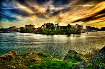 Inner Harbour Sunset Victoria British Columbia By