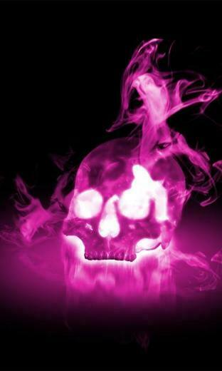 Smoky Neon Skull Wallpaper Screenshot