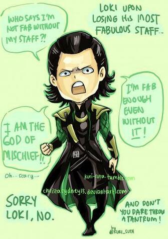 Chibi Loki Lost His Staff By Christasyd