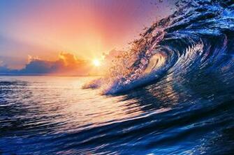 Image Rays Of Light Sea Nature Sky Waves Sunrise And