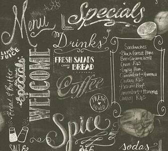 Wallpaper Bistro Food Black As Creation